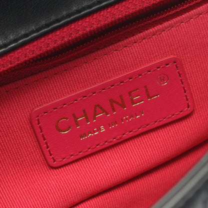 マトラッセ スモール フラップ チェーンショルダーバッグ ラムスキン ブラック ゴールド金具 シャネル バッグ CHANEL
