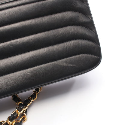 マドモアゼル Wチェーンショルダーバッグ ラムスキン ブラック ゴールド金具 シャネル バッグ CHANEL
