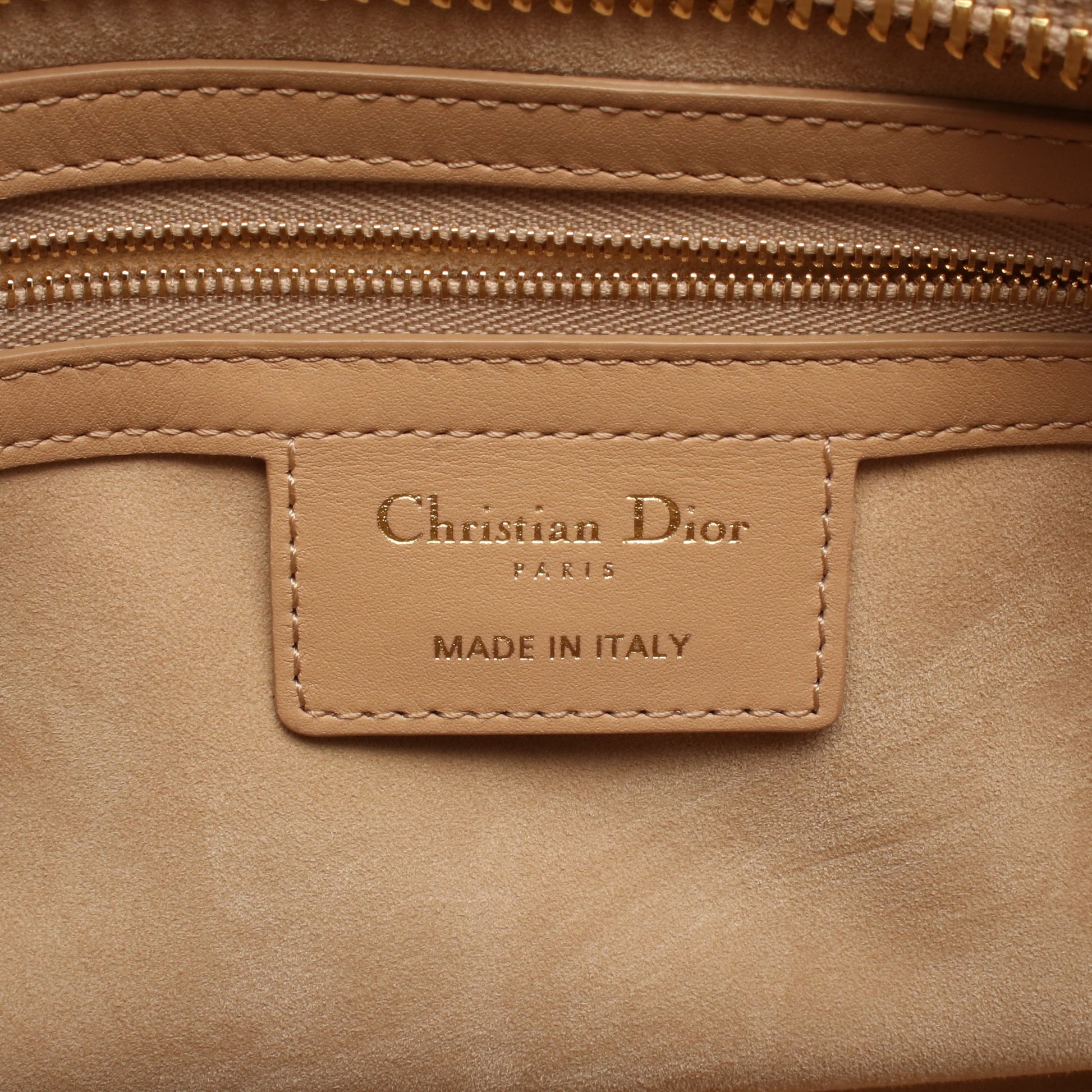 Lady D-Sire ミディアム ハンドバッグ レザー ライトブラウン 2WAY クリスチャンディオール バッグ Christian Dior