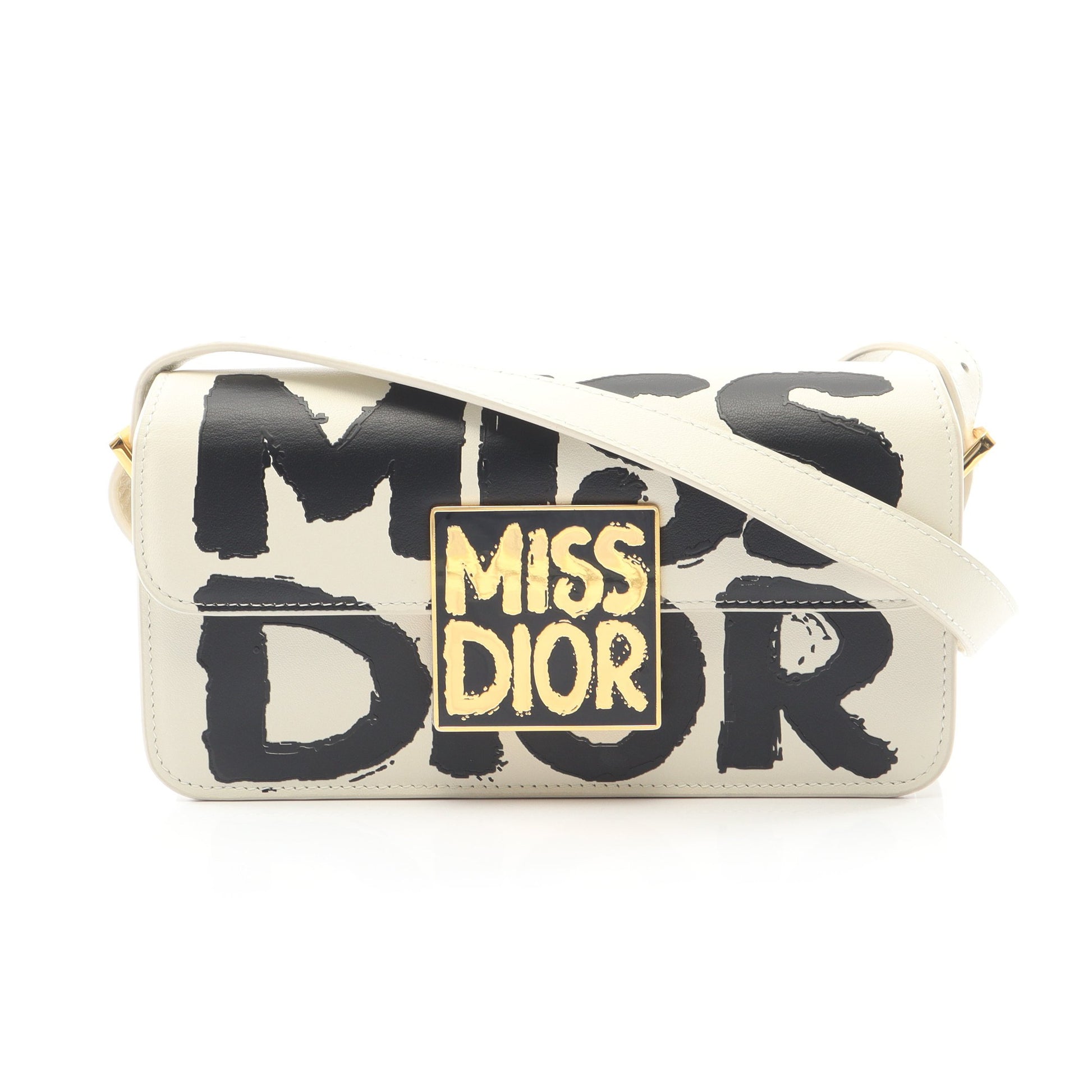 MISS DIOR ショルダーバッグ レザー ホワイト ブラック クリスチャンディオール バッグ Christian Dior