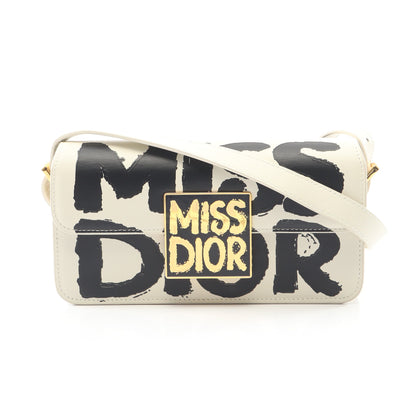 MISS DIOR ショルダーバッグ レザー ホワイト ブラック クリスチャンディオール バッグ Christian Dior