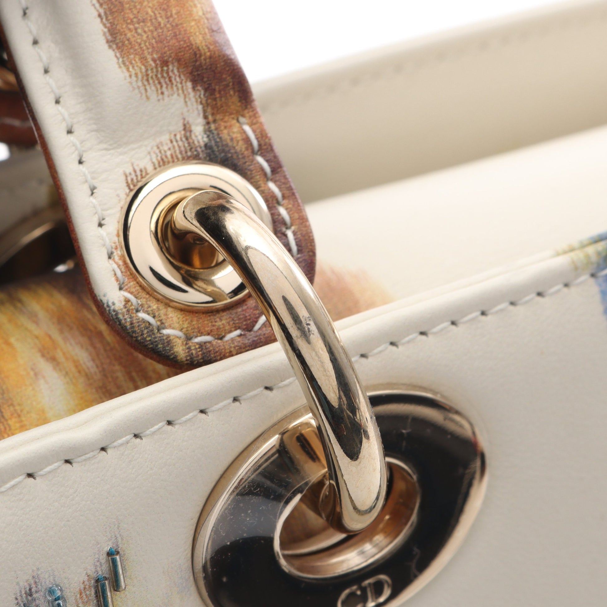 LADY DIOR レディディオール ハンドバッグ レザー オフホワイト マルチカラー 2WAY クリスチャンディオール バッグ Christian Dior