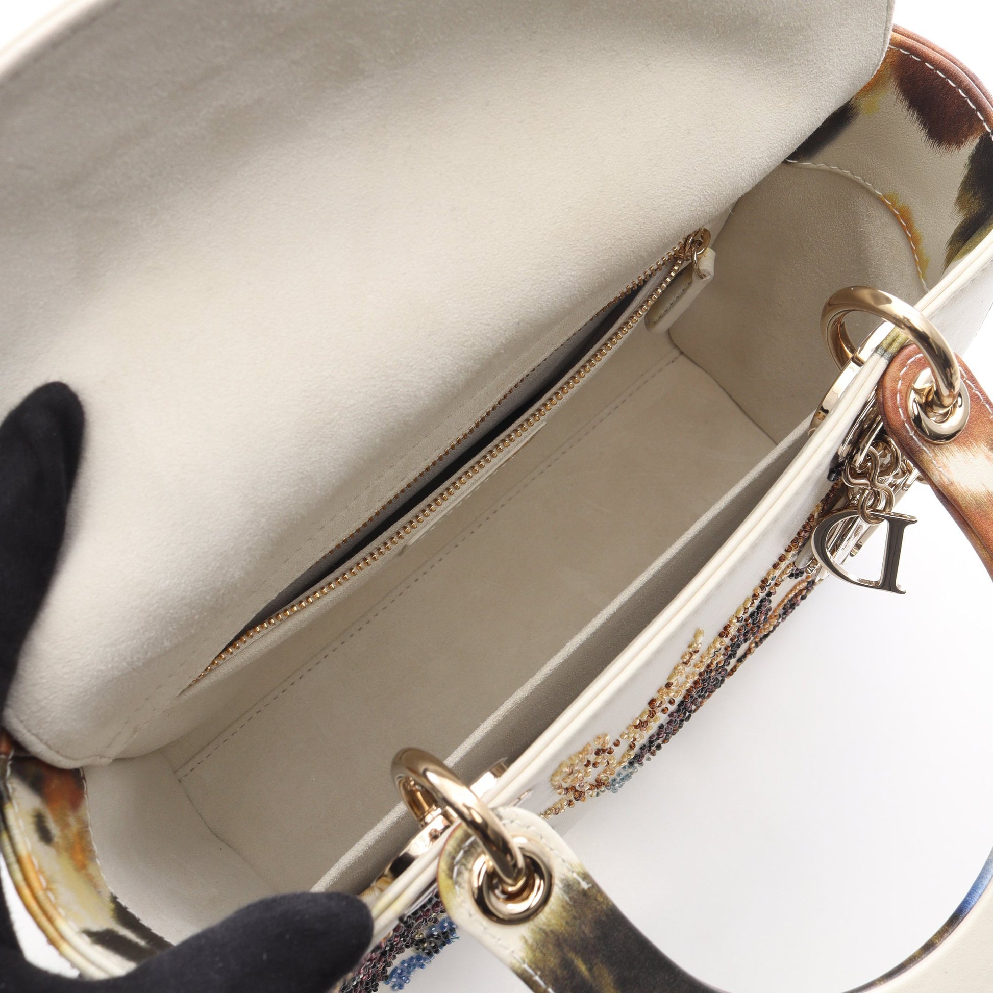 LADY DIOR レディディオール ハンドバッグ レザー オフホワイト マルチカラー 2WAY クリスチャンディオール バッグ Christian Dior
