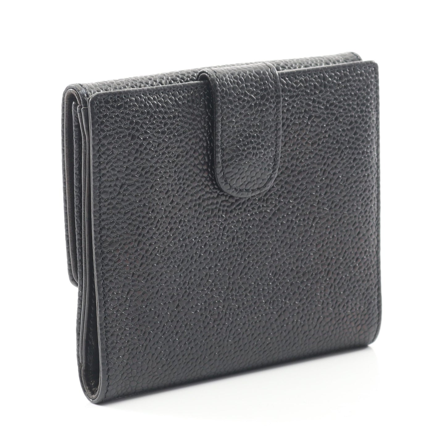 ココマーク Wホック財布 二つ折り財布 キャビアスキン ブラック ゴールド金具 シャネル 財布・小物 CHANEL