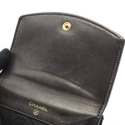 ココマーク Wホック財布 二つ折り財布 キャビアスキン ブラック ゴールド金具 シャネル 財布・小物 CHANEL