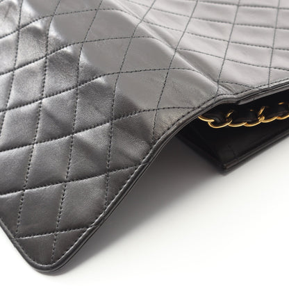 マトラッセ チェーンショルダーバッグ ラムスキン ブラック ゴールド金具 プッシュロック シャネル バッグ CHANEL