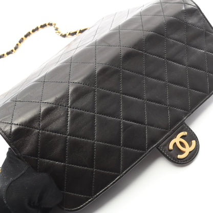 マトラッセ チェーンショルダーバッグ ラムスキン ブラック ゴールド金具 プッシュロック シャネル バッグ CHANEL