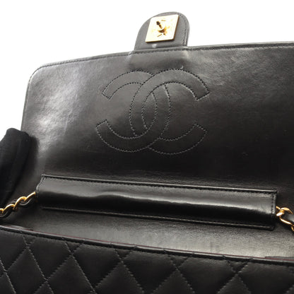マトラッセ チェーンショルダーバッグ ラムスキン ブラック ゴールド金具 プッシュロック シャネル バッグ CHANEL