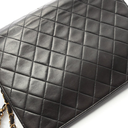 マトラッセ チェーンショルダーバッグ ラムスキン ブラック ゴールド金具 プッシュロック シャネル バッグ CHANEL