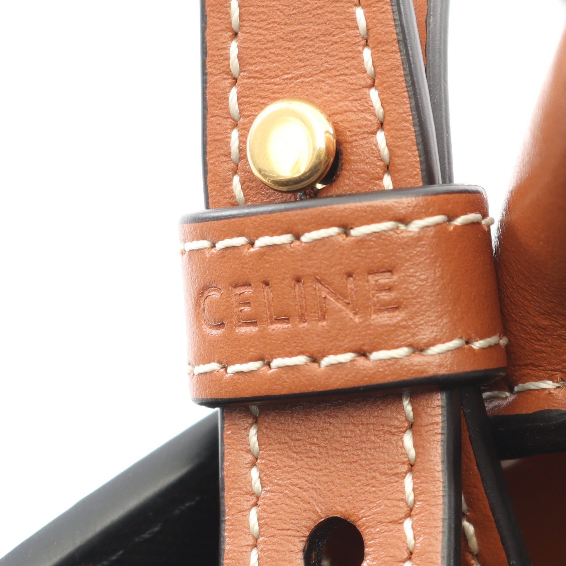 スモール バーティカル カバ トリオンフ ハンドバッグ トートバッグ PVC レザー ブラック ブラウン 2WAY セリーヌ バッグ CELINE