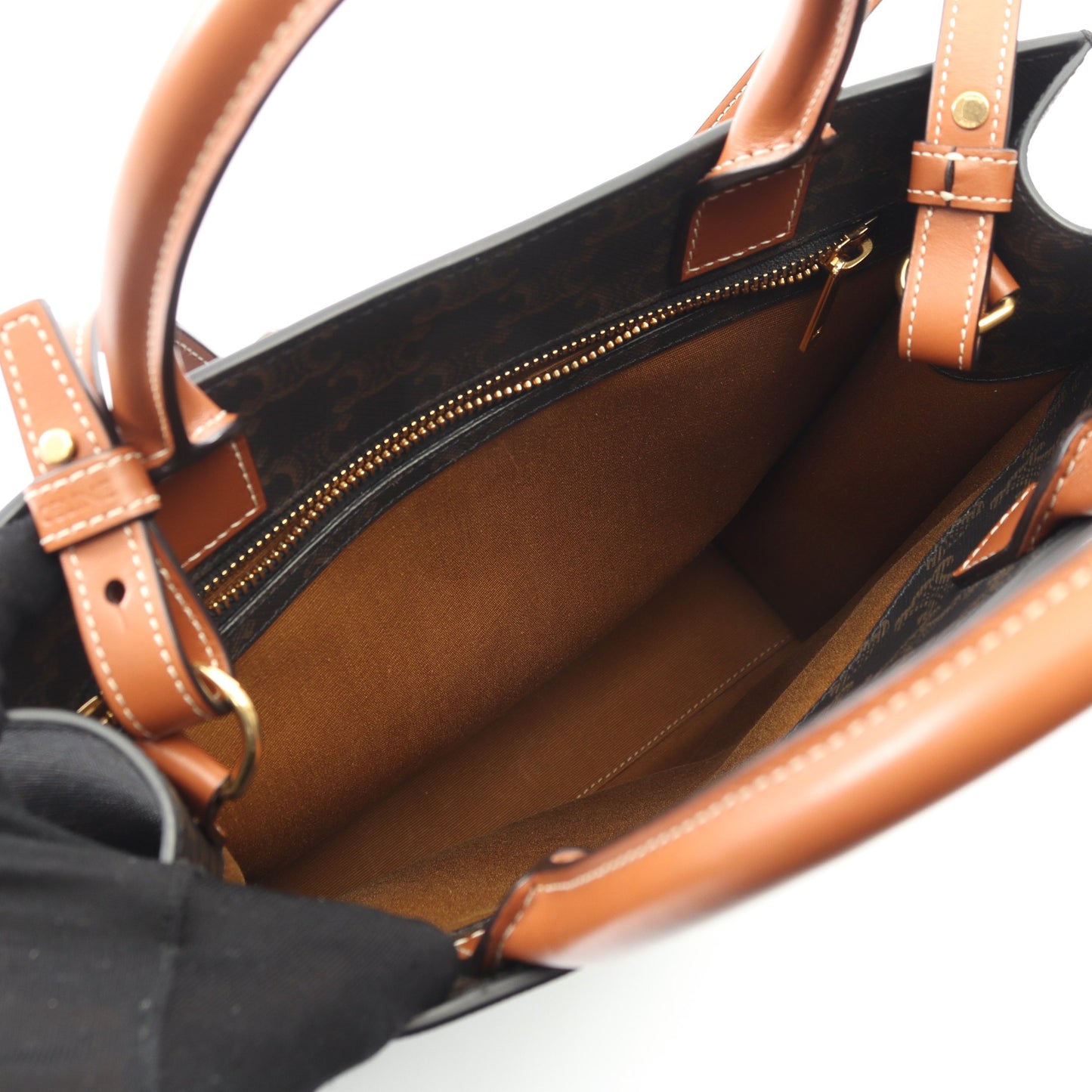 スモール バーティカル カバ トリオンフ ハンドバッグ トートバッグ PVC レザー ブラック ブラウン 2WAY セリーヌ バッグ CELINE