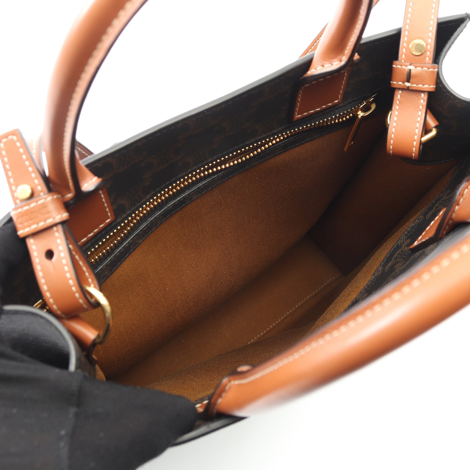 スモール バーティカル カバ トリオンフ ハンドバッグ トートバッグ PVC レザー ブラック ブラウン 2WAY セリーヌ バッグ CELINE