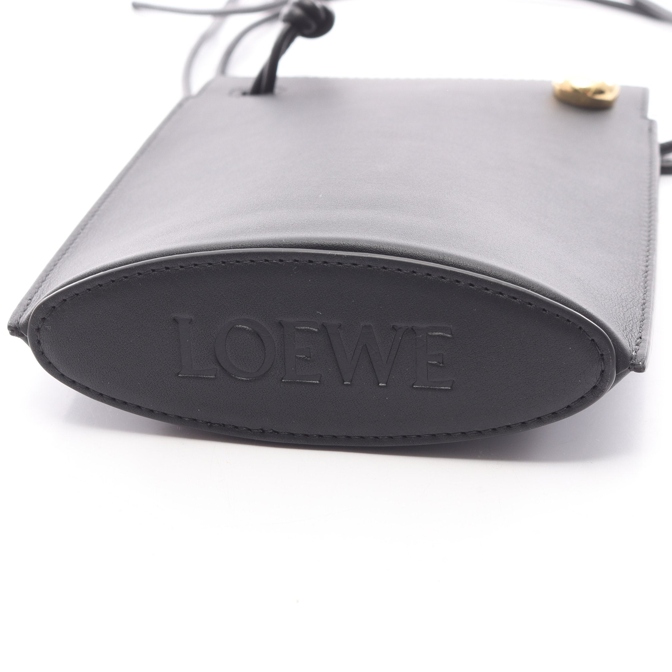 ぺブル ダイス ポケット ポーチ ショルダーバッグ レザー ブラック