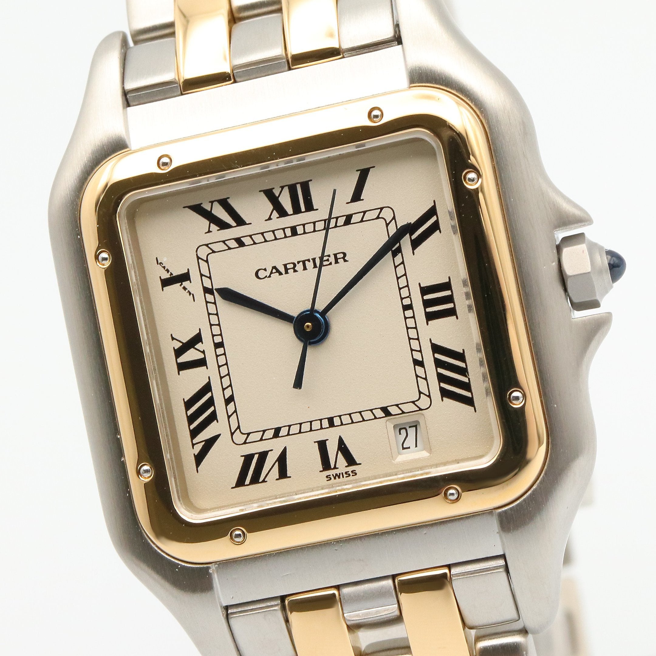 パンテール MM 2ロウ レディース 腕時計 クオーツ K18YG SS シルバー