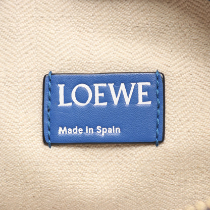 Tポーチ リネン アナグラム クラッチバッグ レザー ブルー ロエベ バッグ LOEWE