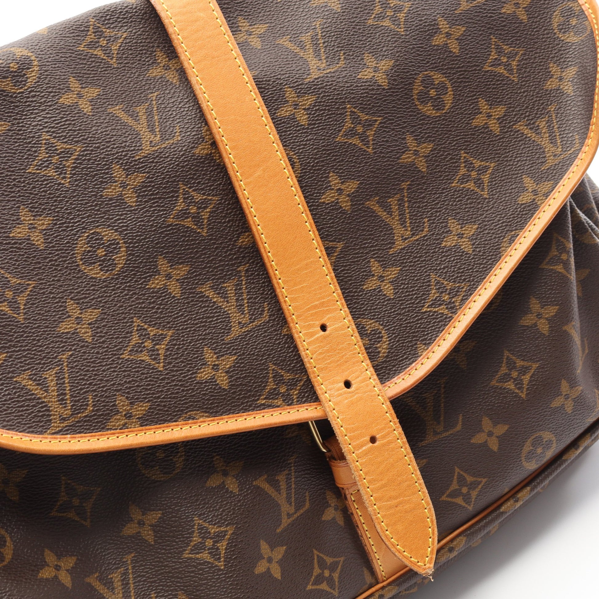 ソミュール35 モノグラム ショルダーバッグ PVC レザー ブラウン ルイヴィトン バッグ LOUIS VUITTON