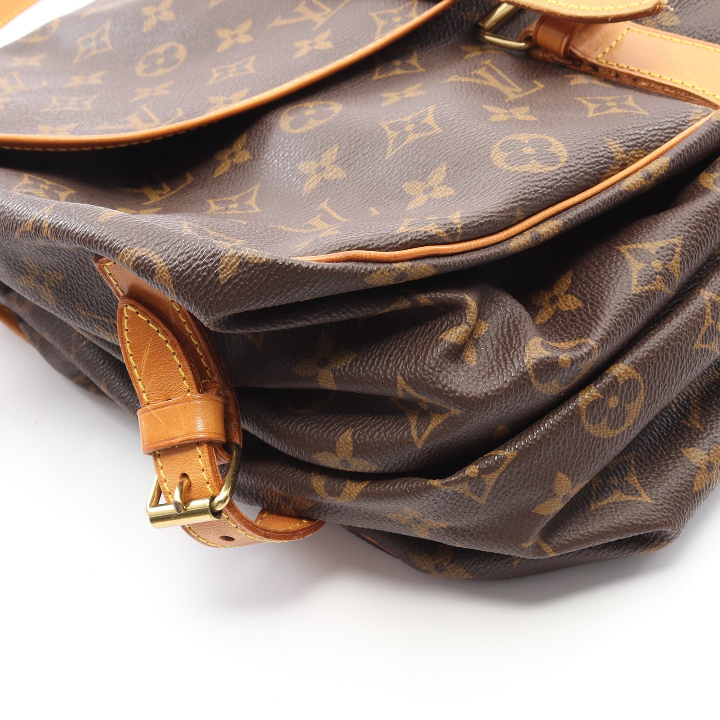 ソミュール35 モノグラム ショルダーバッグ PVC レザー ブラウン ルイヴィトン バッグ LOUIS VUITTON