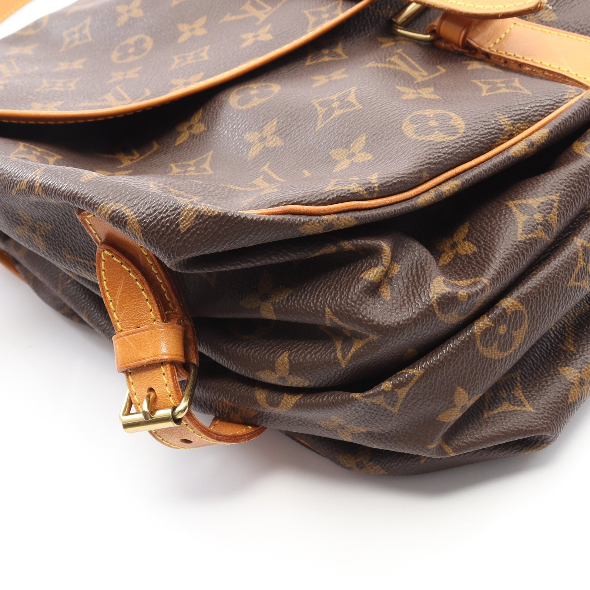 ソミュール35 モノグラム ショルダーバッグ PVC レザー ブラウン ルイヴィトン バッグ LOUIS VUITTON