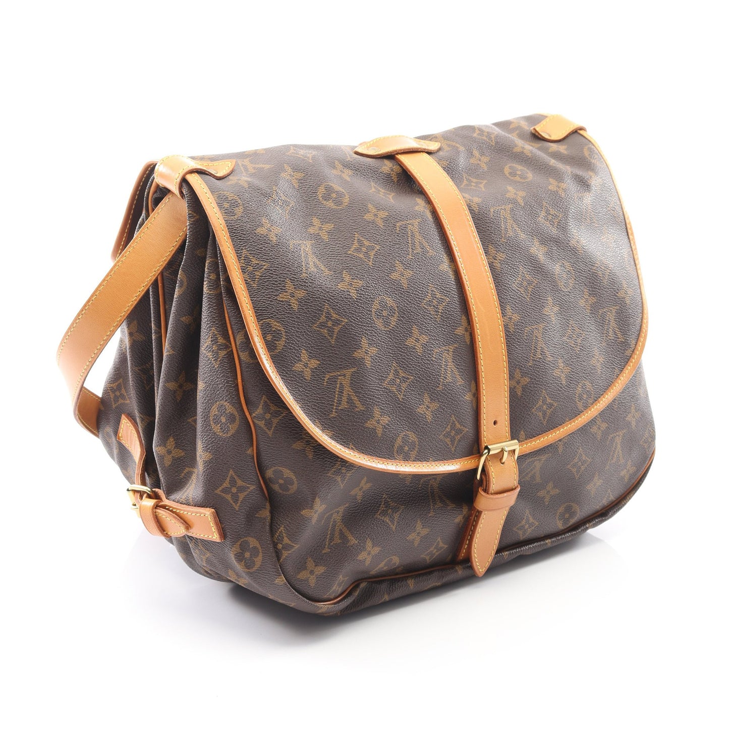 ソミュール35 モノグラム ショルダーバッグ PVC レザー ブラウン ルイヴィトン バッグ LOUIS VUITTON