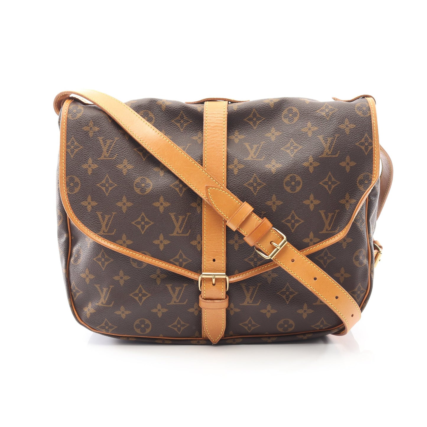 ソミュール35 モノグラム ショルダーバッグ PVC レザー ブラウン ルイヴィトン バッグ LOUIS VUITTON