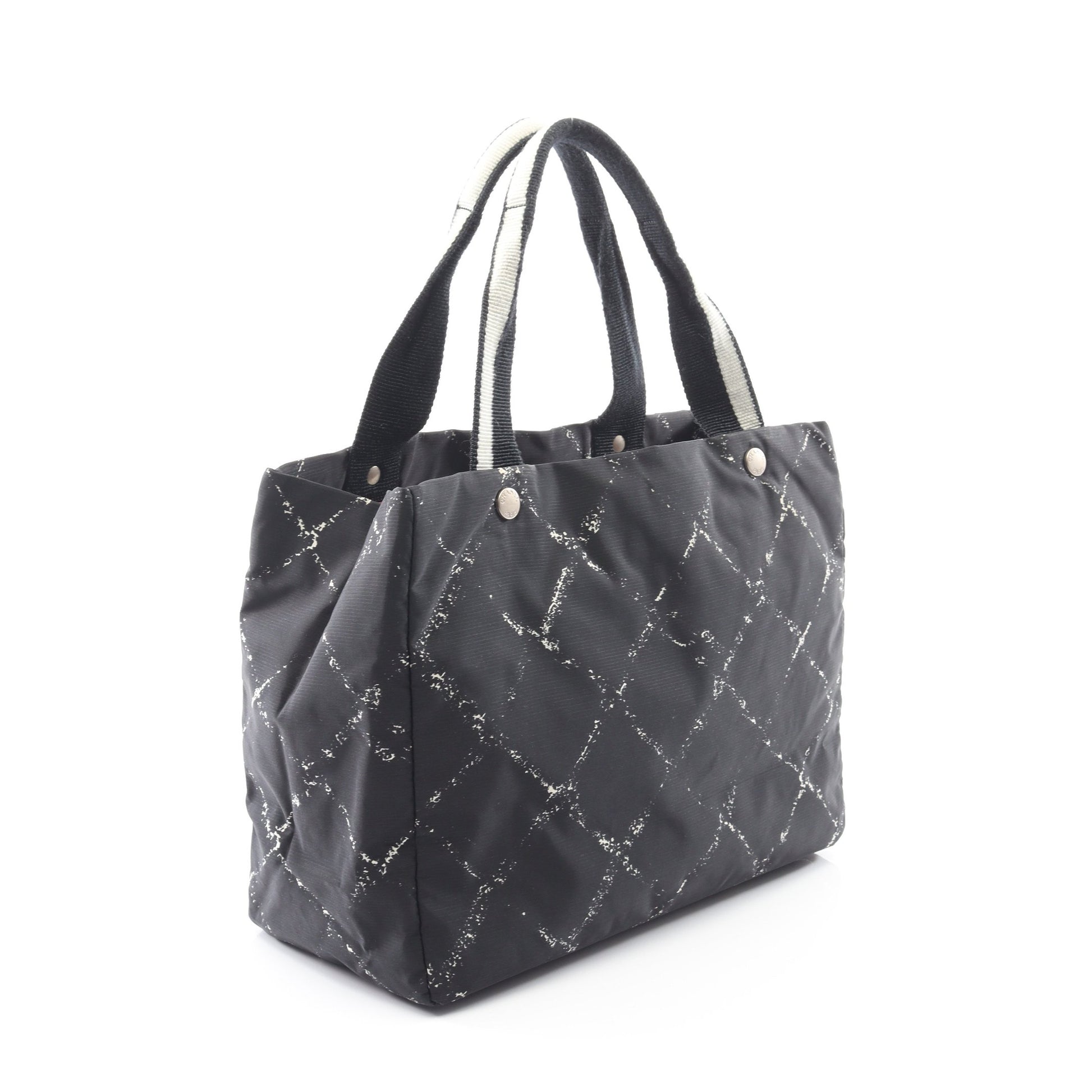 旧トラベルライン ハンドバッグ トートバッグ ナイロン ブラック  