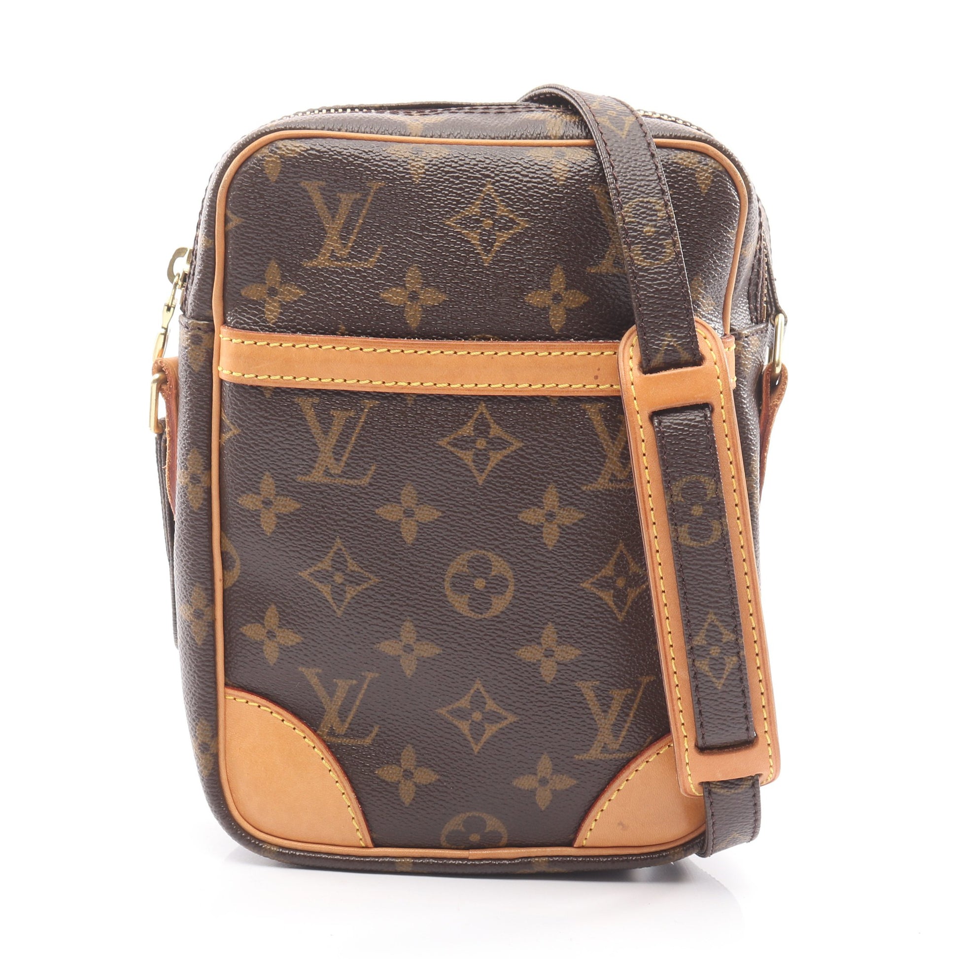 ダヌーブ モノグラム ショルダーバッグ PVC レザー ブラウン ルイヴィトン バッグ LOUIS VUITTON
