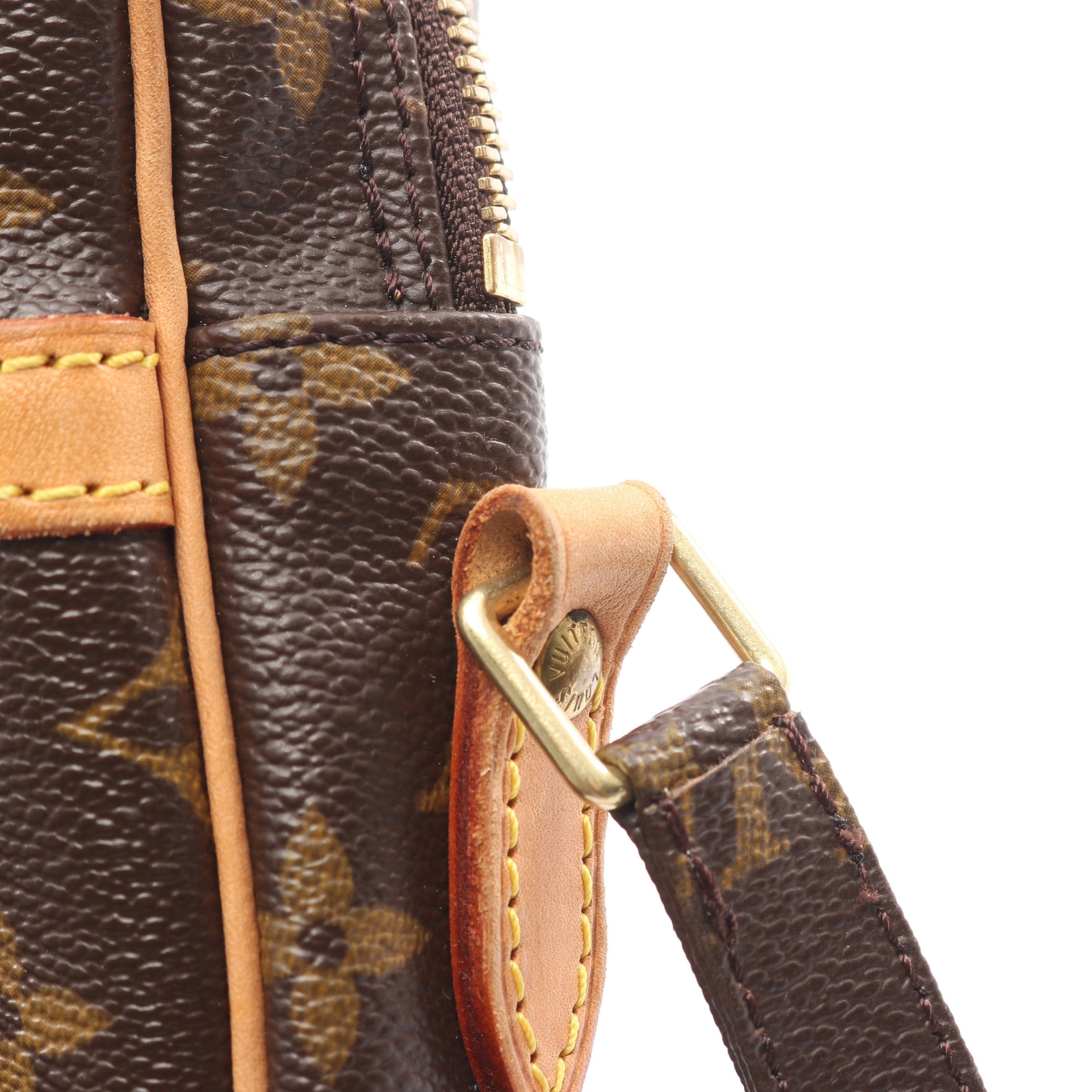 ダヌーブ モノグラム ショルダーバッグ PVC レザー ブラウン ルイ