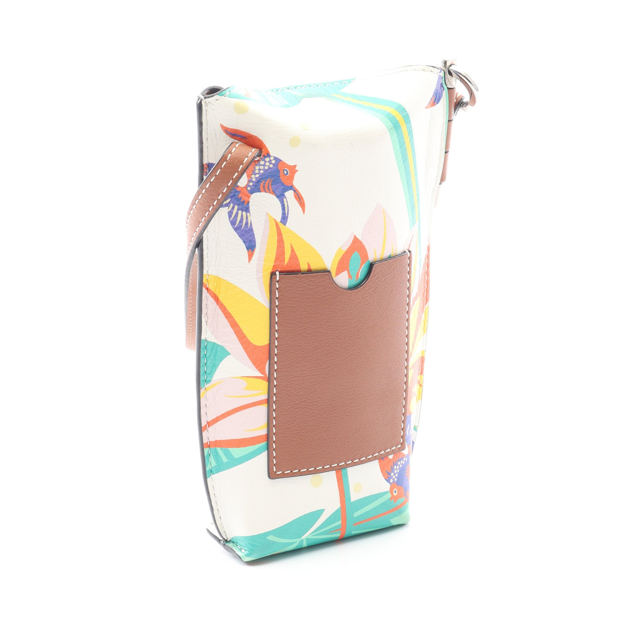 ロエベ LOEWE PAULA GATE POCKET WATERLILY ゲートポケット ショルダーバッグ バッグ レザー レディース ホワイト系 / ブラウン系 / マルチカラー 【中古】 PAULA GATE POCKET WATERLILY ゲートポケット ショルダーバッグ レザー