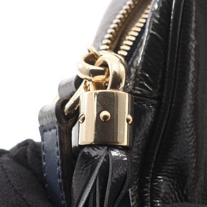 ソーホー ディスコバッグ インターロッキングG ショルダーバッグ エナメルレザー ダークネイビー グッチ バッグ GUCCI