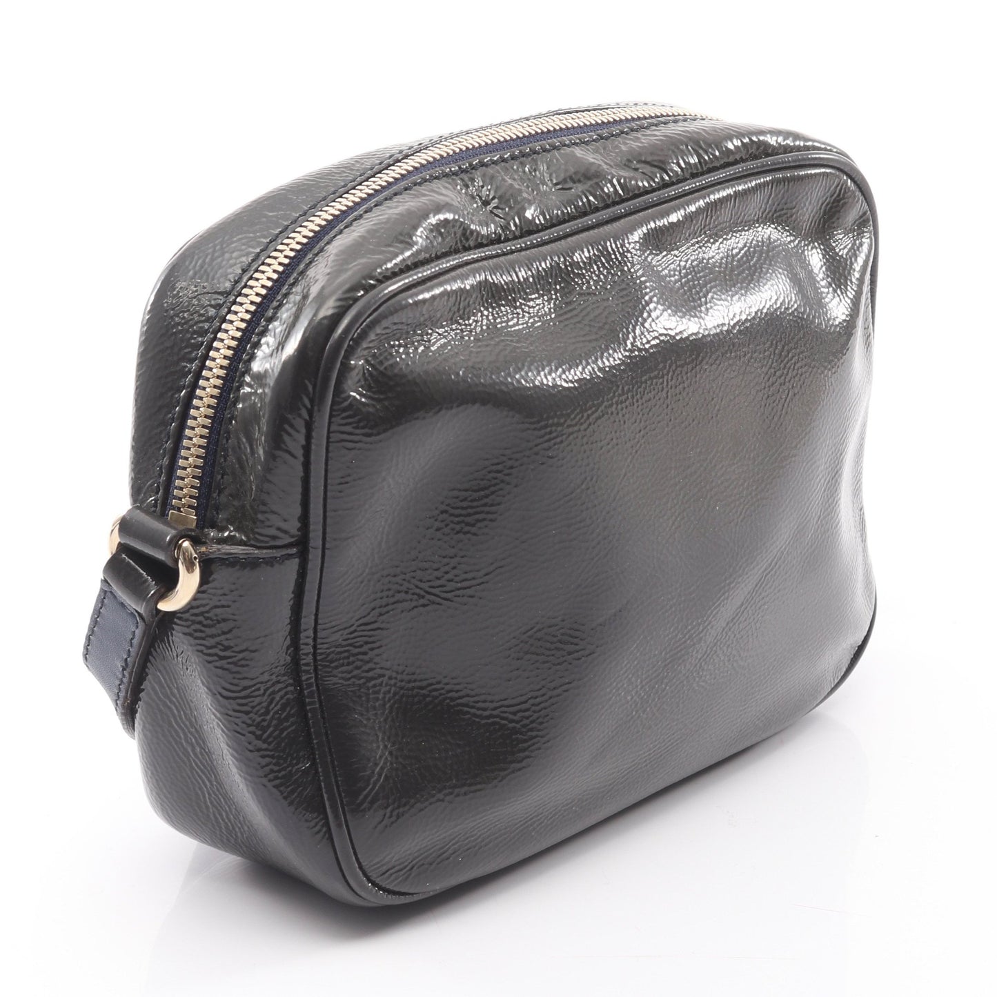 ソーホー ディスコバッグ インターロッキングG ショルダーバッグ エナメルレザー ダークネイビー グッチ バッグ GUCCI