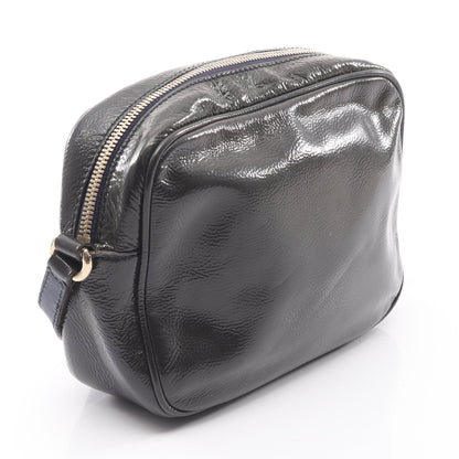 ソーホー ディスコバッグ インターロッキングG ショルダーバッグ エナメルレザー ダークネイビー グッチ バッグ GUCCI