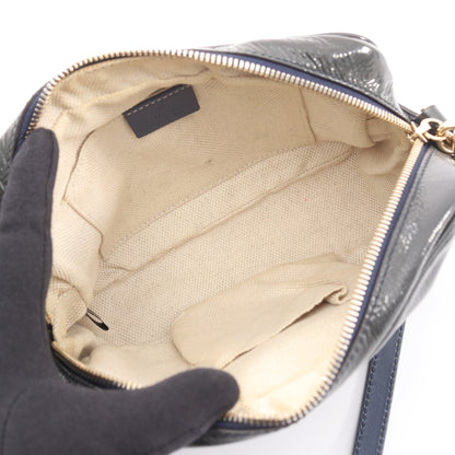 ソーホー ディスコバッグ インターロッキングG ショルダーバッグ エナメルレザー ダークネイビー グッチ バッグ GUCCI