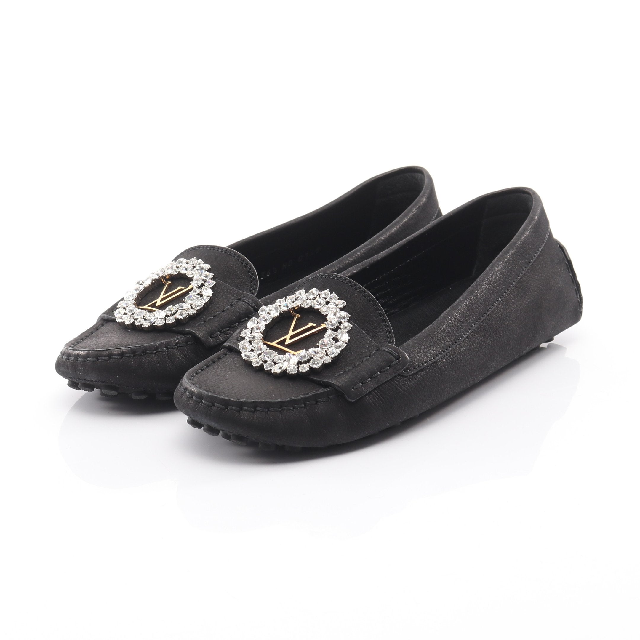 ドライビングシューズ ビジュー レザー ブラック ルイヴィトン – RECLO