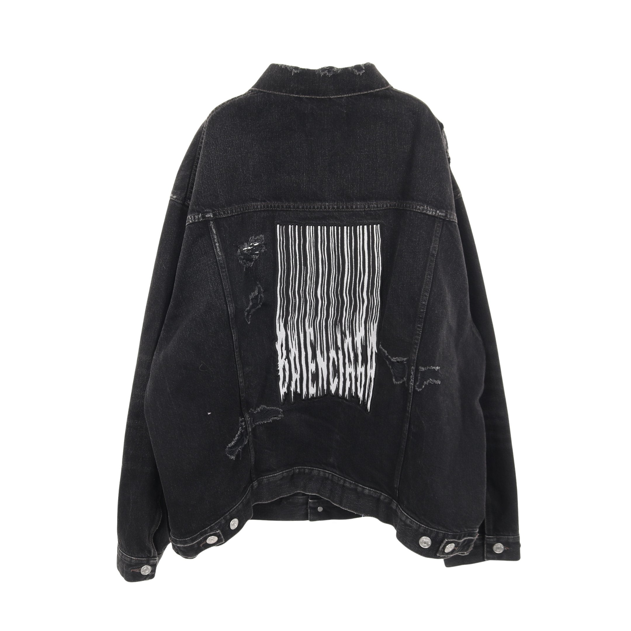 BARCODE LARGE FIT デニムジャケット コットン ブラック バレンシアガ