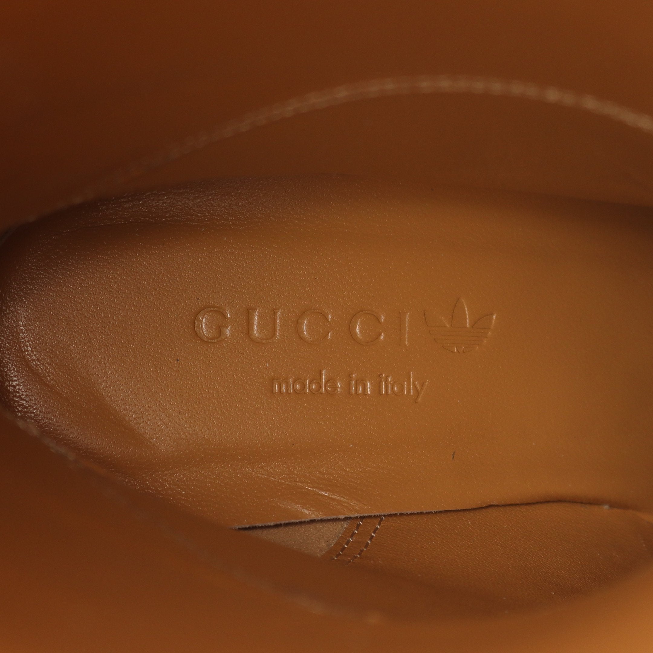 GUCCI × adidas ロング ブーツ レザー ライトブラウン ホワイト GUCCI × adidas ロング ブーツ レザー ライトブラウン ホワイト
