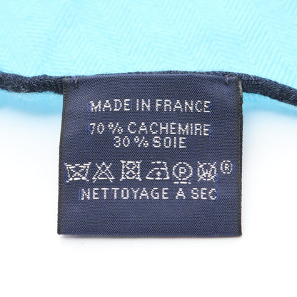 ロザンジュPM スカーフ カシミヤ シルク ライトブルー ネイビー エルメス 財布・小物 HERMES