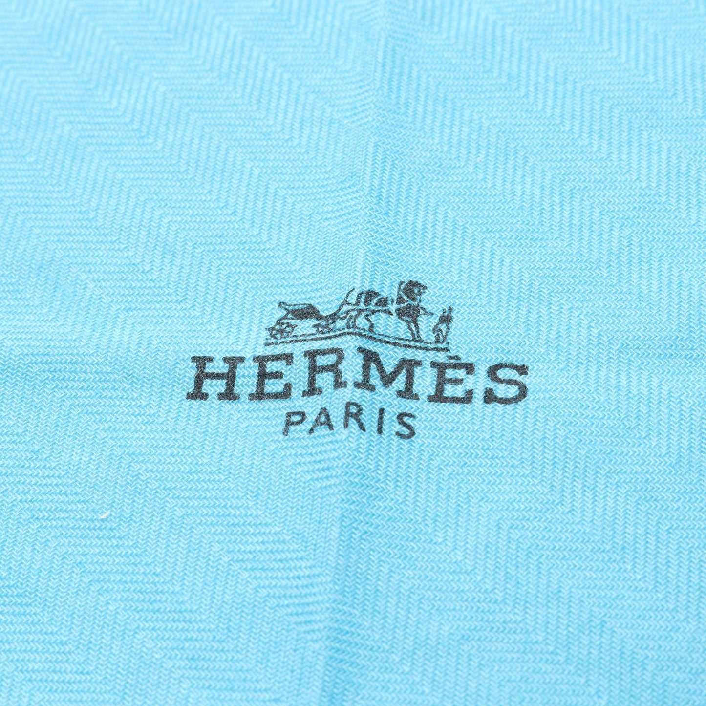 ロザンジュPM スカーフ カシミヤ シルク ライトブルー ネイビー エルメス 財布・小物 HERMES