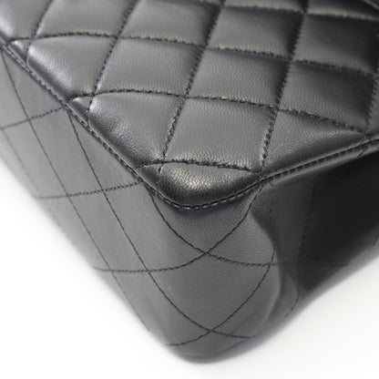 マトラッセ Wフラップ Wチェーンショルダーバッグ キャビアスキン ブラック シルバー金具 シャネル バッグ CHANEL