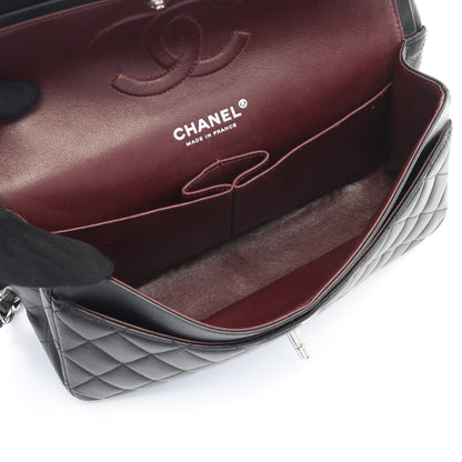 マトラッセ Wフラップ Wチェーンショルダーバッグ キャビアスキン ブラック シルバー金具 シャネル バッグ CHANEL