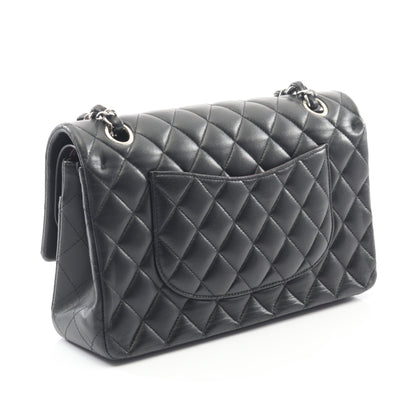 マトラッセ Wフラップ Wチェーンショルダーバッグ キャビアスキン ブラック シルバー金具 シャネル バッグ CHANEL