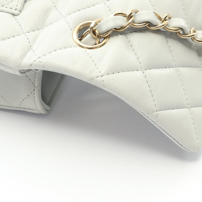 ミニマトラッセ20 チェーンショルダーバッグ ラムスキン ライトグレー ゴールド金具 シャネル バッグ CHANEL