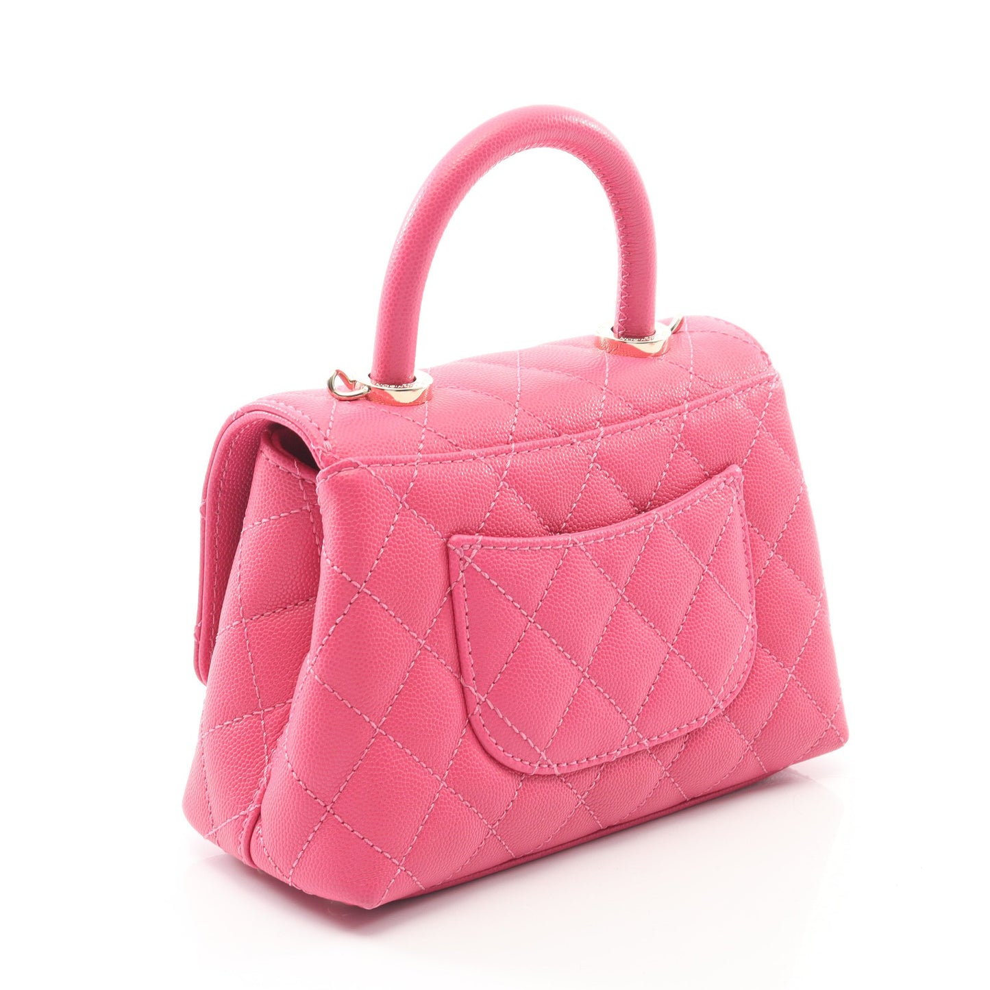 ココハンドルXXS トップハンドル ハンドバッグ キャビアスキン ピンクパープル ゴールド金具 2WAY シャネル バッグ CHANEL