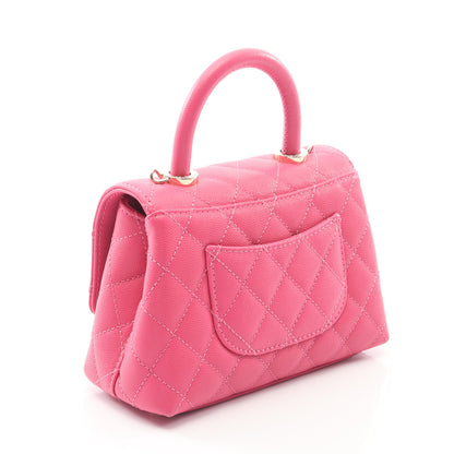 ココハンドルXXS トップハンドル ハンドバッグ キャビアスキン ピンクパープル ゴールド金具 2WAY シャネル バッグ CHANEL