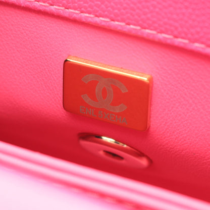 ココハンドルXXS トップハンドル ハンドバッグ キャビアスキン ピンクパープル ゴールド金具 2WAY シャネル バッグ CHANEL