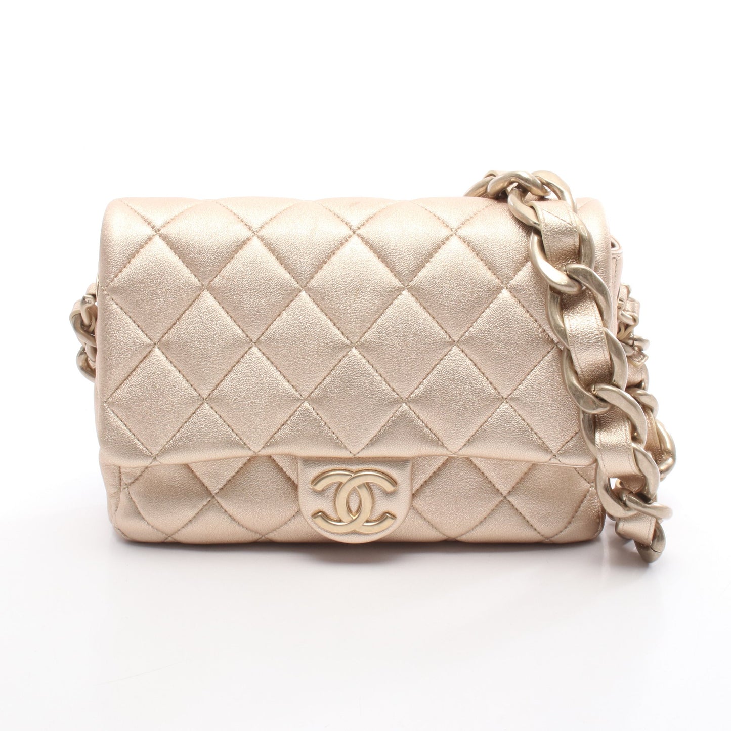 マトラッセ チェーンショルダーバッグ レザー ゴールド ゴールド金具 シャネル バッグ CHANEL