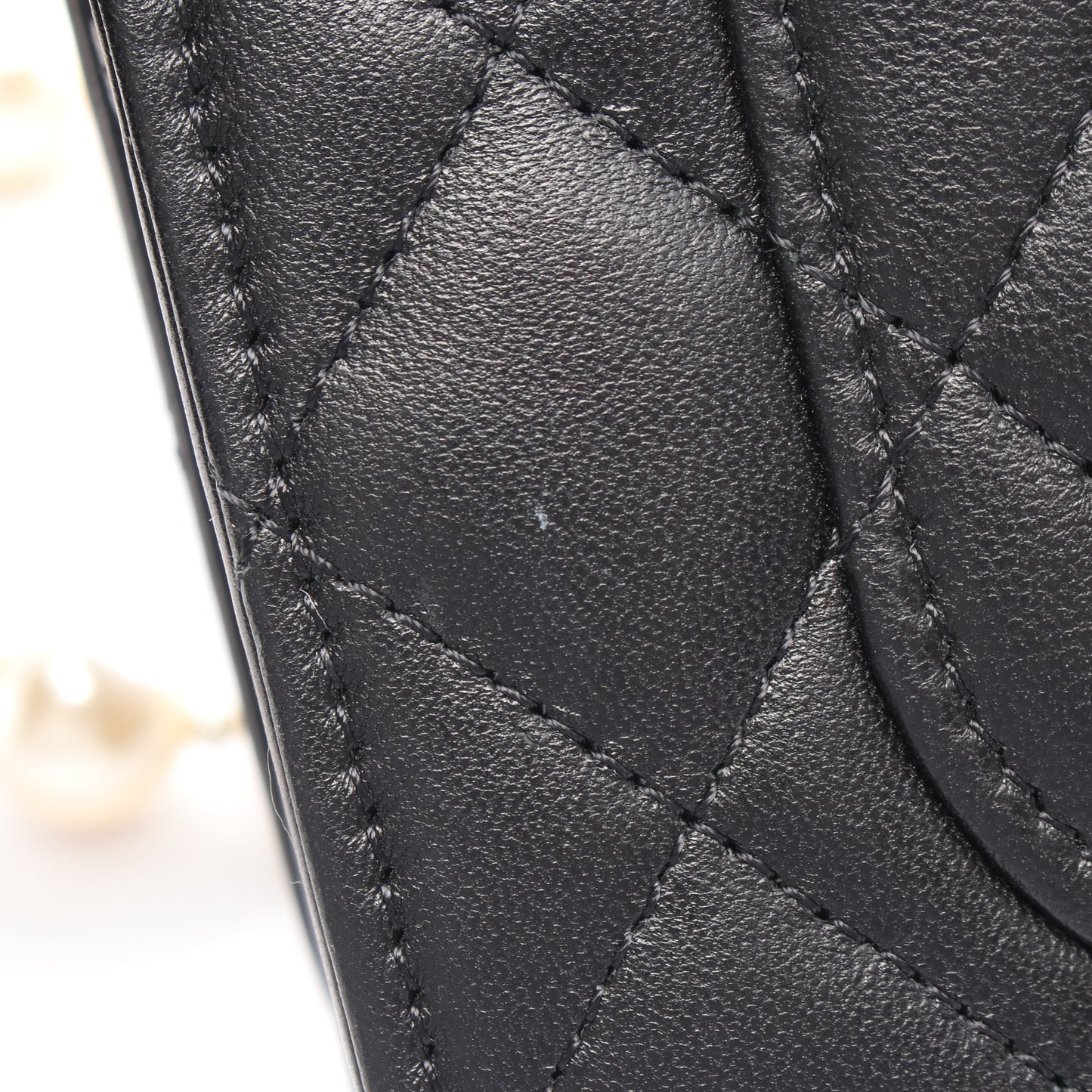 マトラッセ パール チェーンウォレット レザー ブラック ゴールド金具 シャネル バッグ CHANEL