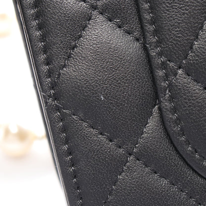 マトラッセ パール チェーンウォレット レザー ブラック ゴールド金具 シャネル バッグ CHANEL