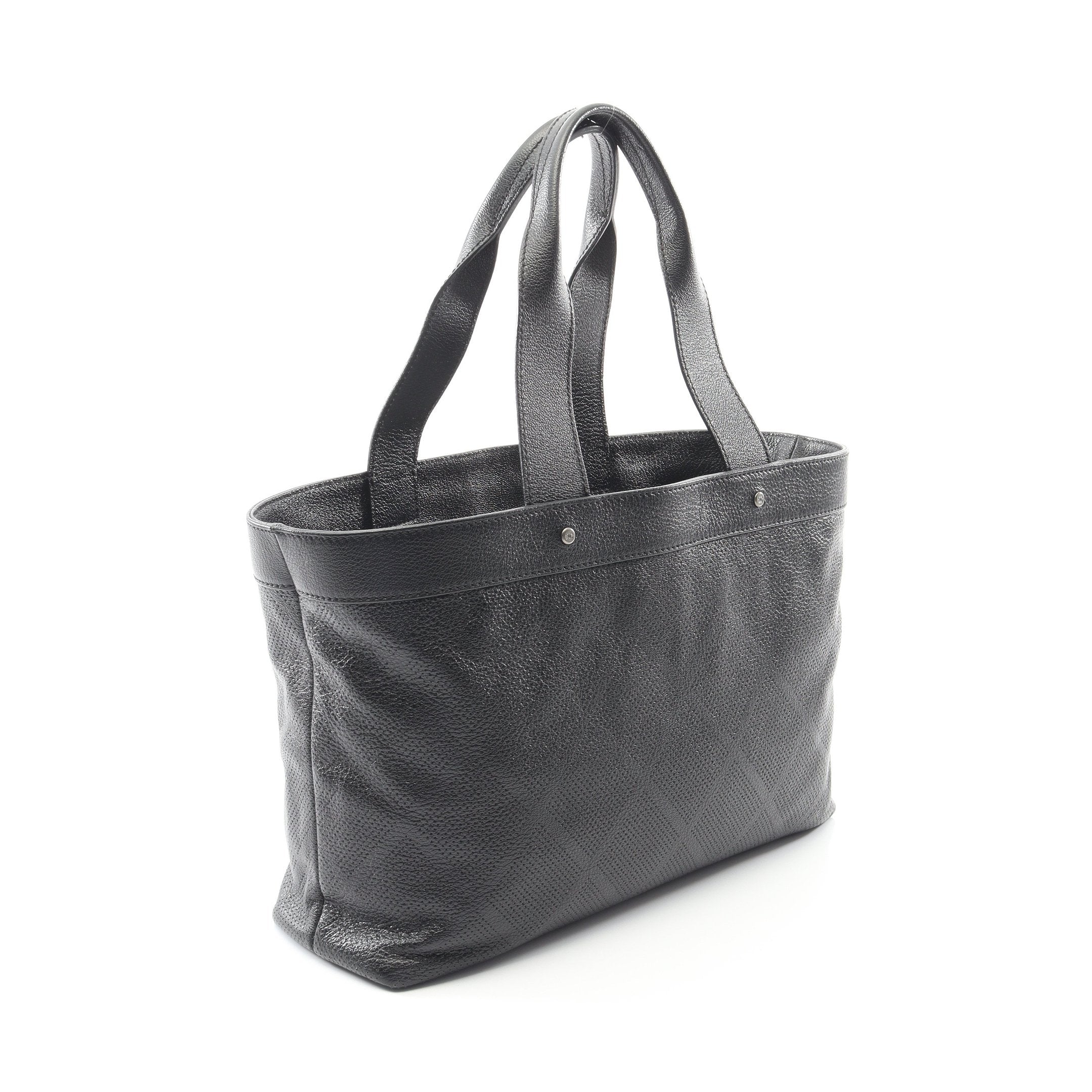 ココマーク ハンドバッグ トートバッグ レザー ブラック シルバー金具