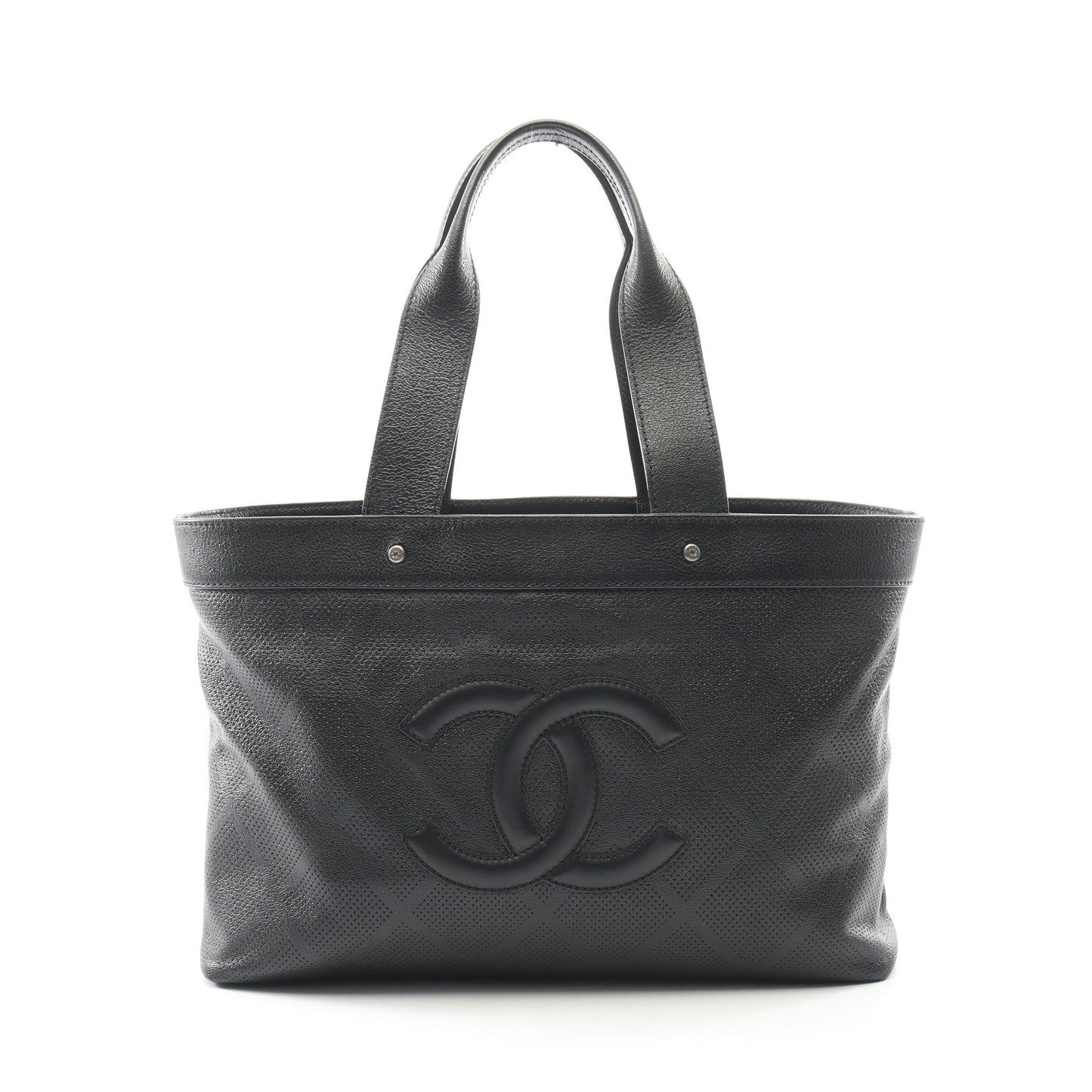 ココマーク ハンドバッグ トートバッグ レザー ブラック シルバー金具 シャネル バッグ CHANEL