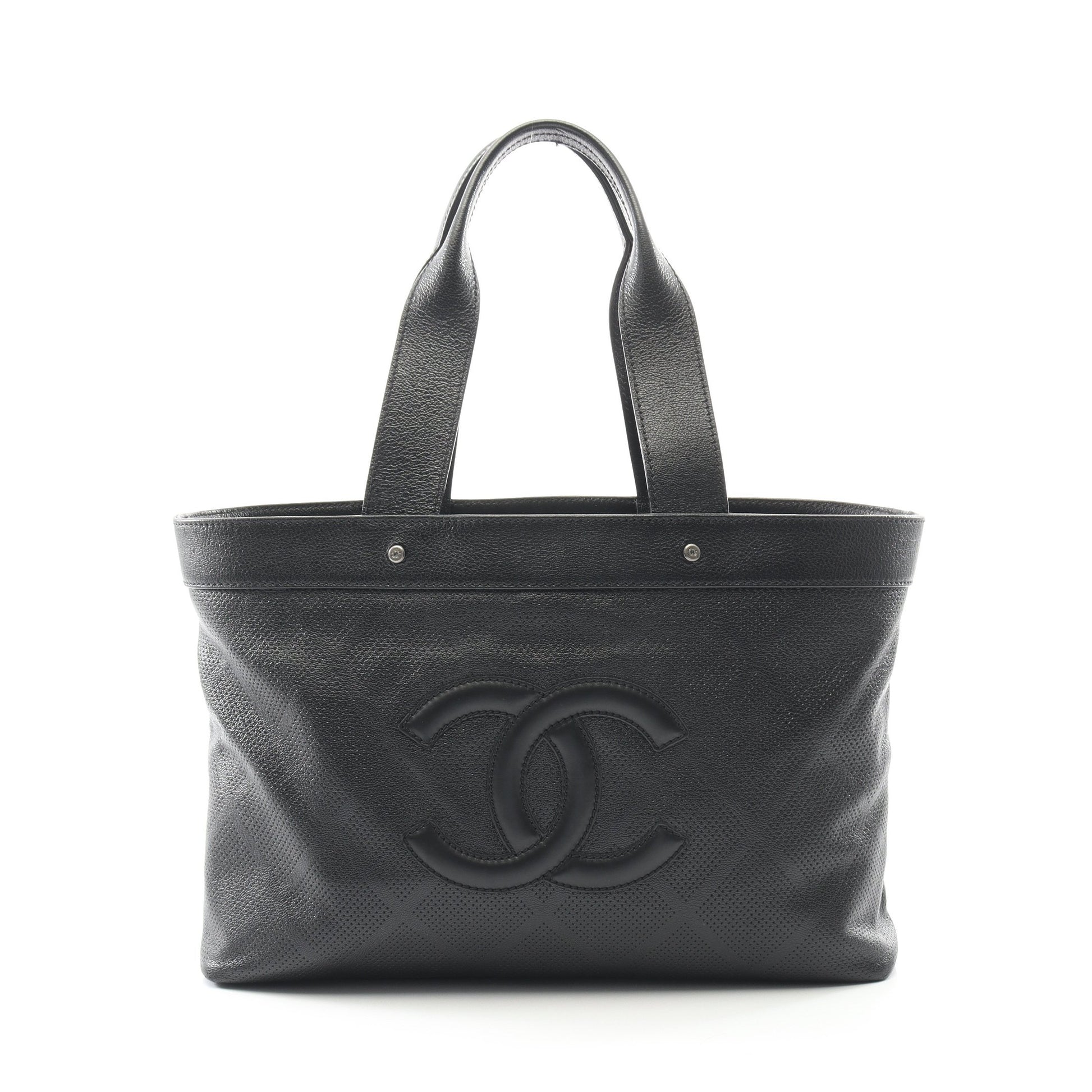 ココマーク ハンドバッグ トートバッグ レザー ブラック シルバー金具 シャネル バッグ CHANEL